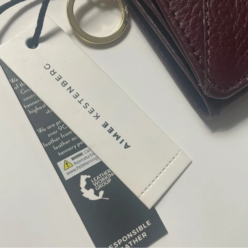 Aimee Kestenberg Zip It Up Trifold Leather Wallet in True Plum - Picture 11 of 13